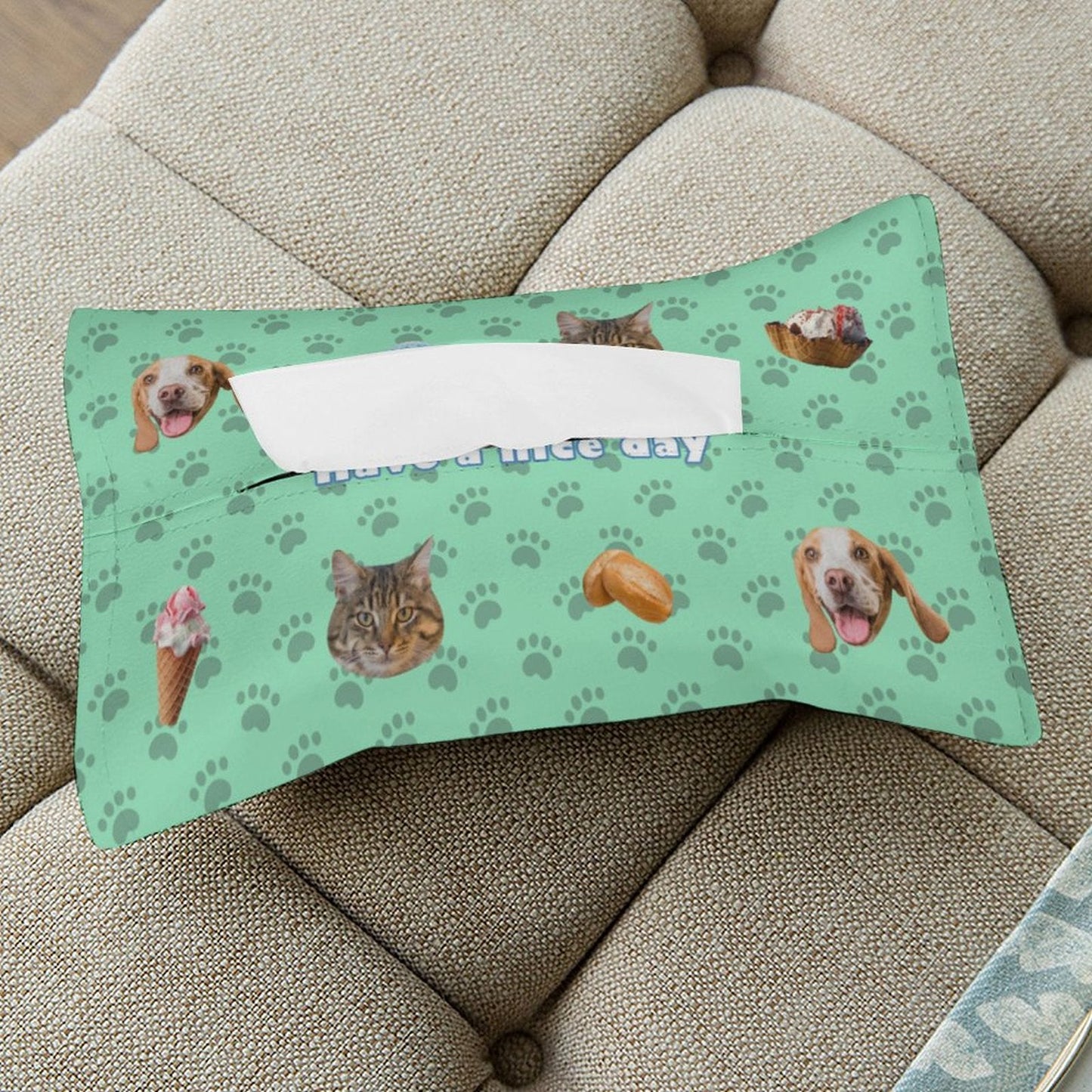 WEPRINTMETissue BoxCustom Pet Face Pet Paws Tissue Box