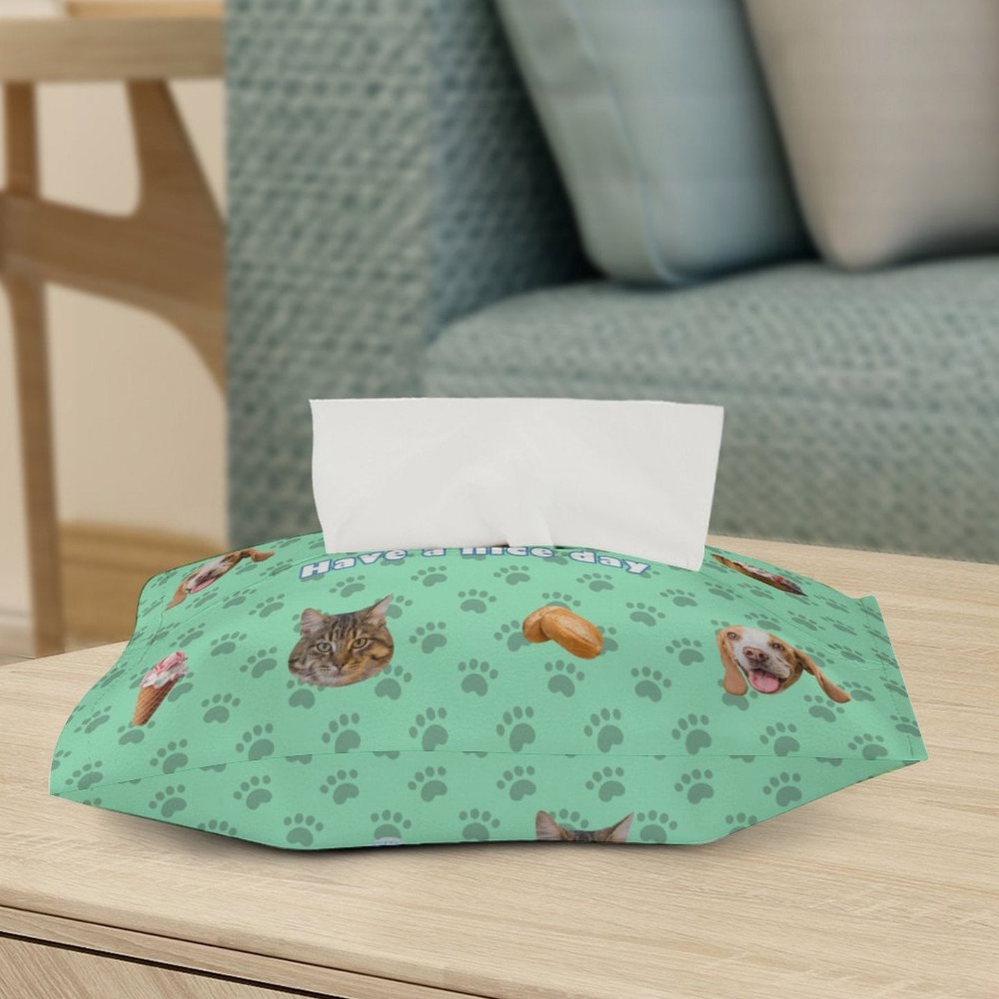 WEPRINTMETissue BoxCustom Pet Face Pet Paws Tissue Box