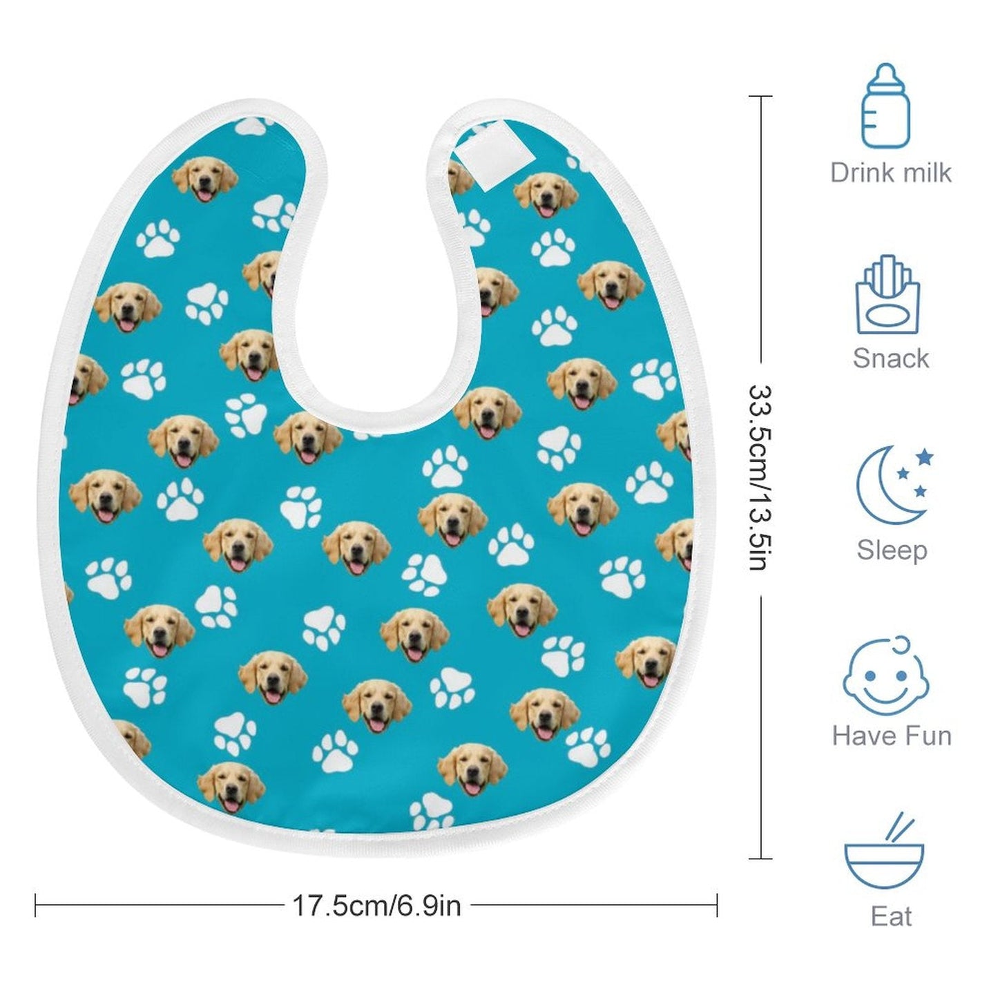 WEPRINTMEWaterproof BibCustom Pet Face Waterproof Bib