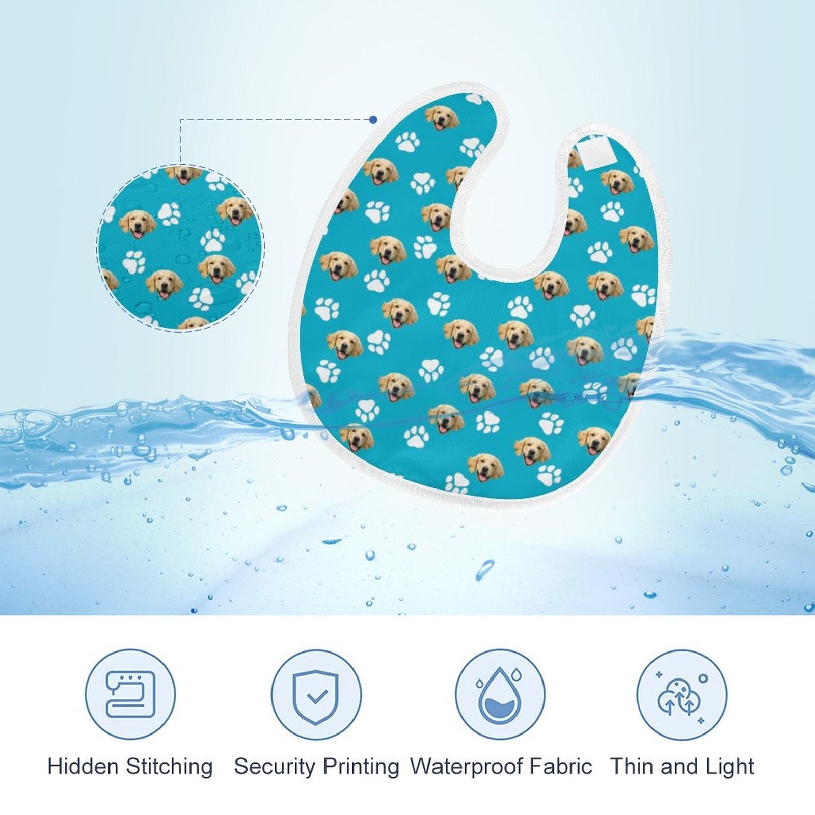 WEPRINTMEWaterproof BibCustom Pet Face Waterproof Bib
