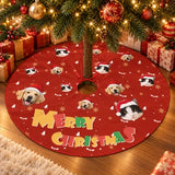 A Cozy Christmas Home navigation image featuring Custom Christmas Tree Skirt - Pet Faces.