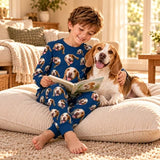 Kids’ Pajamas navigation image featuring Custom Pet Face Pets Everywhere Kids Pajama Set.