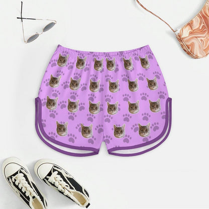 WEPRINTMEWomen Cami PajamasCustom Pet Face Paws Women's Satin Suspender Pajama Set