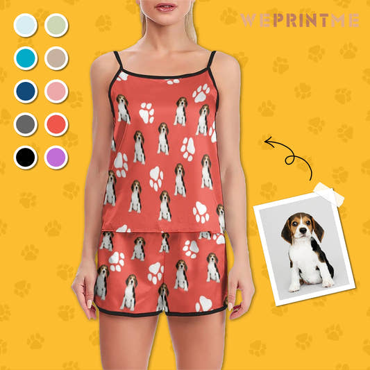 WePrintMeWomen Cami PajamasPersonalized Pet Pajamas Lovely Pet and Paws Women's Cami Pajama Set