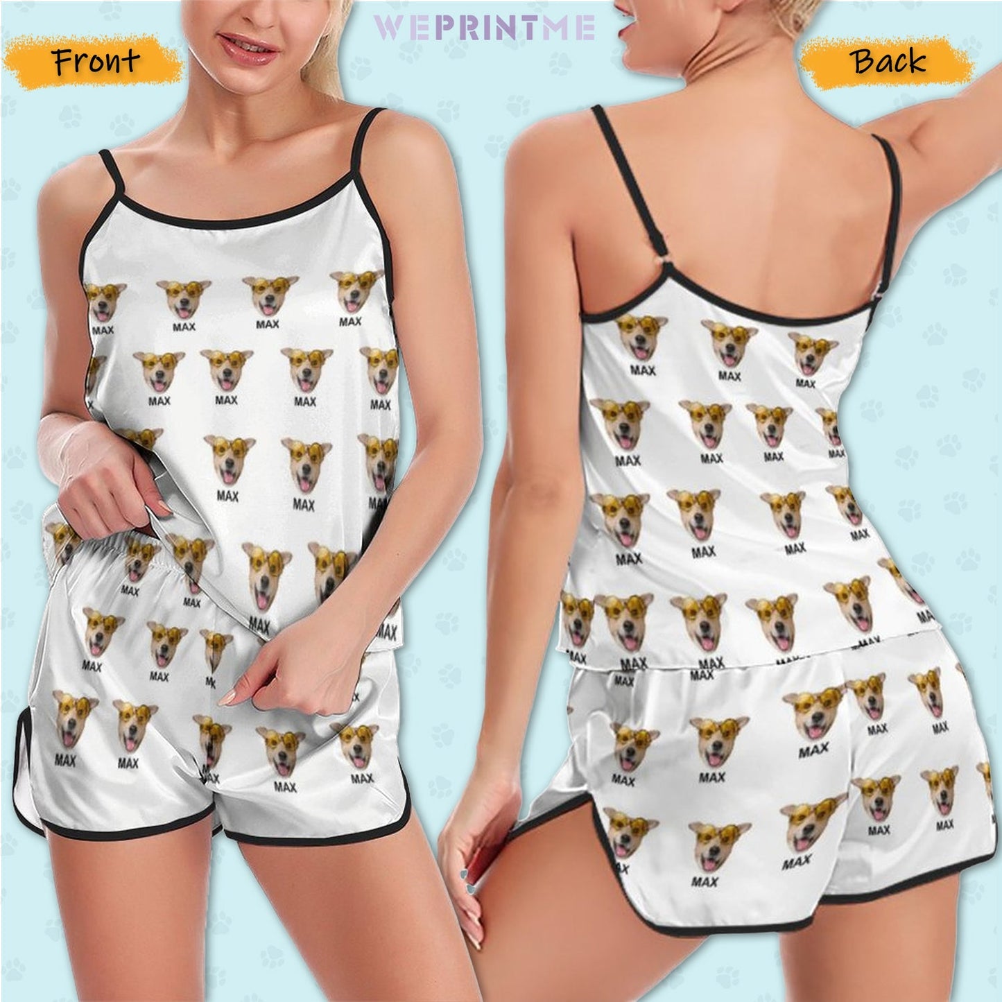 WEPRINTMEWomen Cami PajamasPersonalized Pet Pajamas Multi Pet Women's Cami Pajama Set