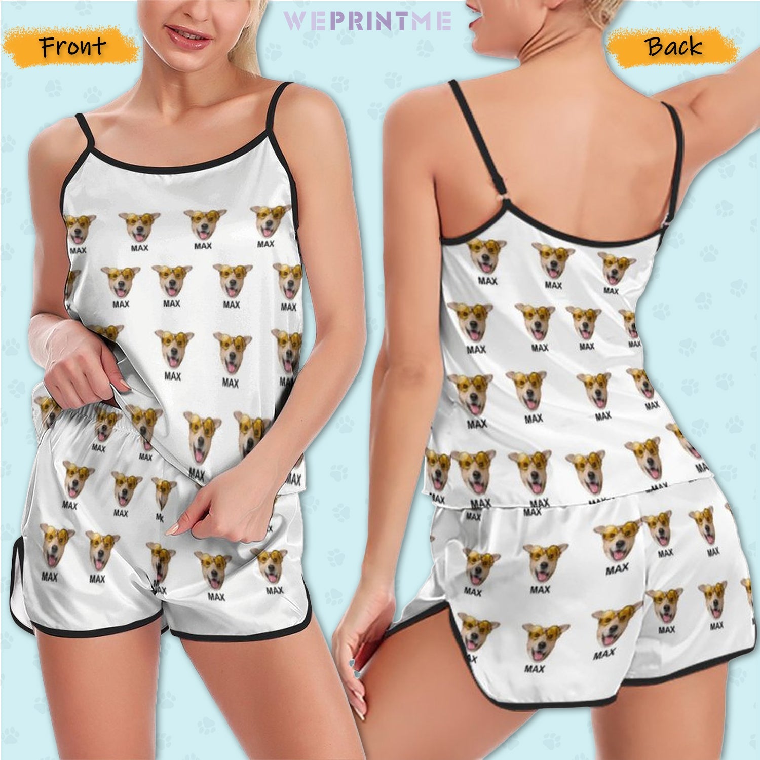 WEPRINTMEWomen Cami PajamasPersonalized Pet Pajamas Multi Pet Women's Cami Pajama Set