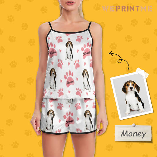 WePrintMeWomen Cami PajamasPersonalized Pet Pajamas Pink Paws Women's Cami Pajama Set