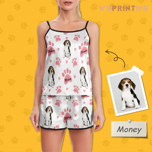 WEPRINTMEWomen Cami PajamasPersonalized Pet Pajamas Pink Paws Women's Cami Pajama Set