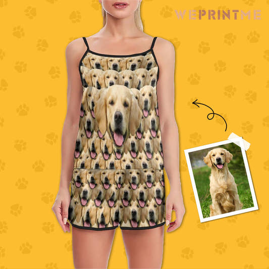 WePrintMeWomen Cami PajamasPersonalized Pet Pajamas Seamless Face Women's Cami Pajama Set