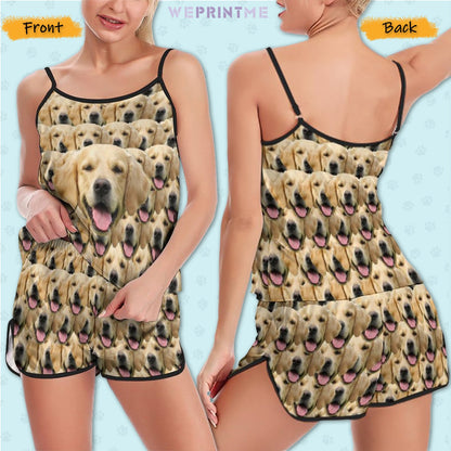 WEPRINTMEWomen Cami PajamasPersonalized Pet Pajamas Seamless Face Women's Cami Pajama Set