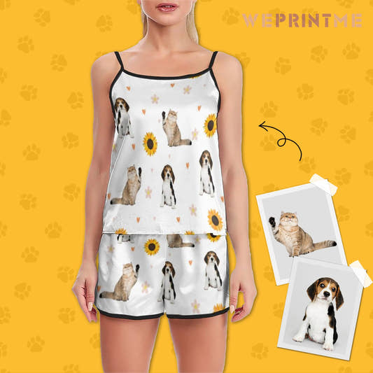 WePrintMeWomen Cami PajamasPersonalized Pet Pajamas Sun Flowers Women's Cami Pajama Set