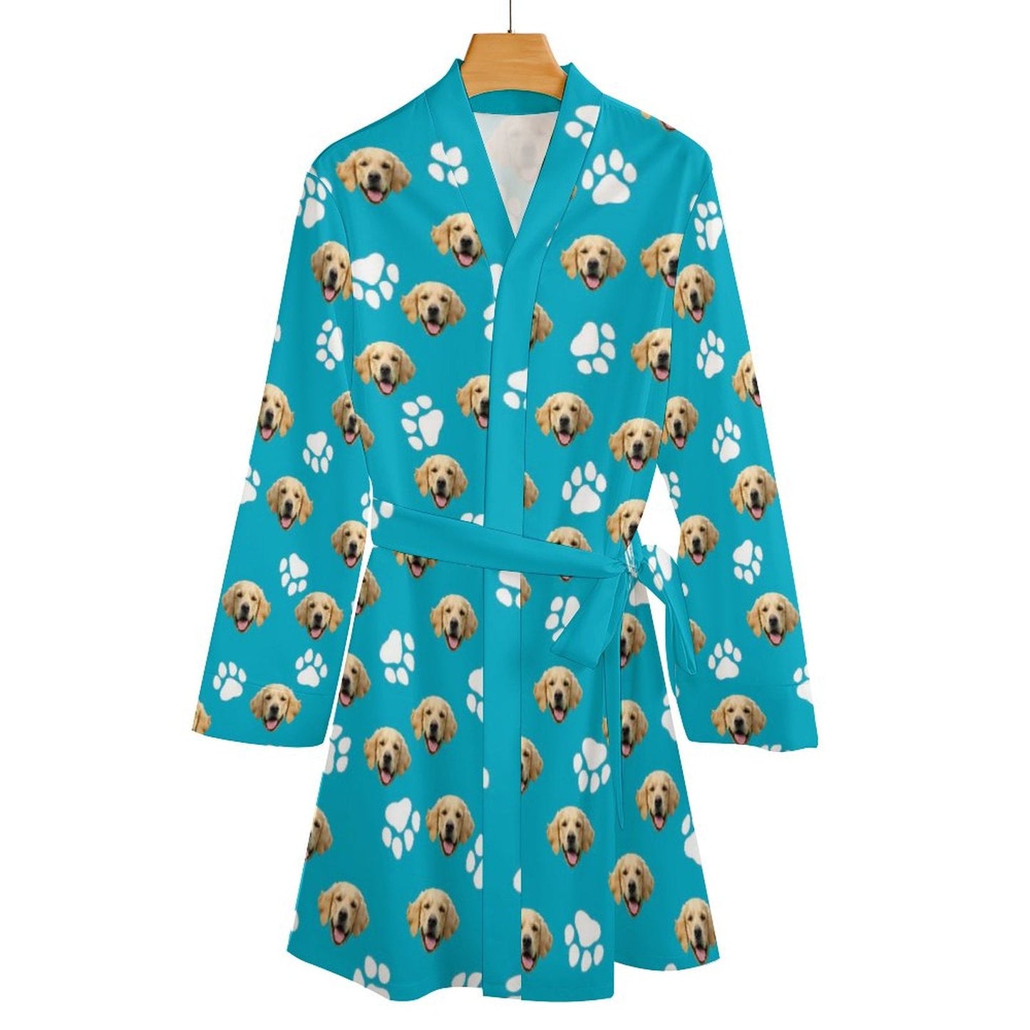 WEPRINTMEWomen Long Sleeve PajamasCustom Pet Face Long Sleeved Nightgown
