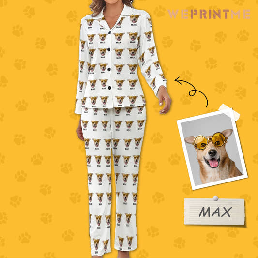 WePrintMeWomen Long Sleeve PajamasPersonalized Pet Multi Pet Women's Long Sleeve Pajama Set