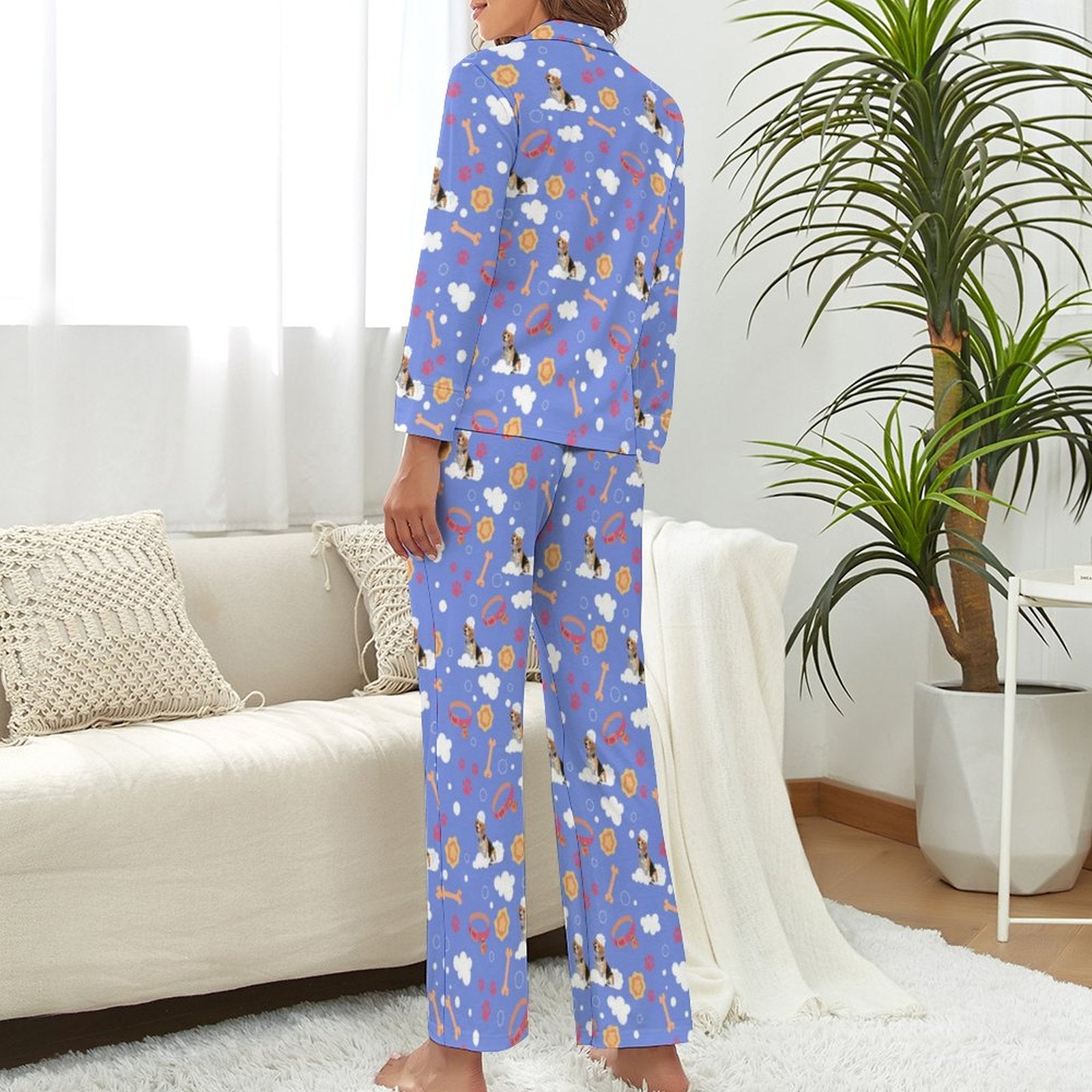 WEPRINTMEWomen Long Sleeve PajamasPersonalized Pet Pajamas Happy Bath Women's Long Sleeve Pajama Set