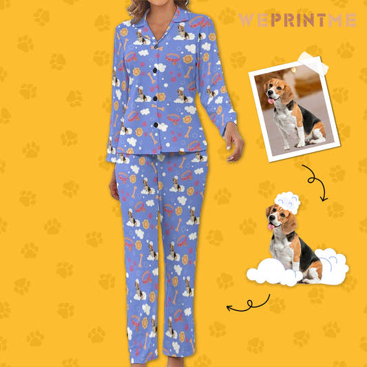 WePrintMeWomen Long Sleeve PajamasPersonalized Pet Pajamas Happy Bath Women's Long Sleeve Pajama Set