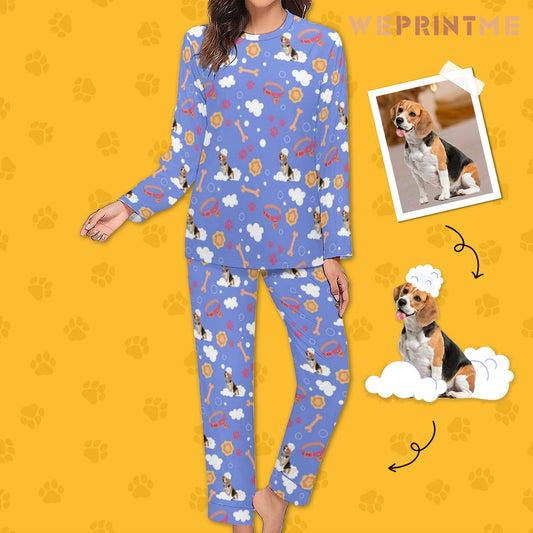WEPRINTMEWomen Long Sleeve PajamasPersonalized Pet Pajamas Happy Bath Women's Long Sleeve Pajamas