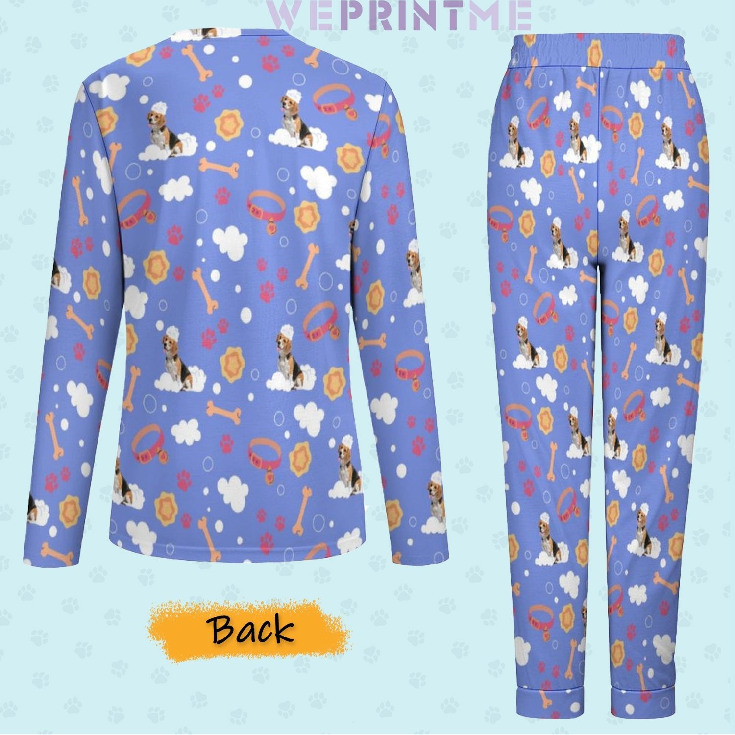 WEPRINTMEWomen Long Sleeve PajamasPersonalized Pet Pajamas Happy Bath Women's Long Sleeve Pajamas