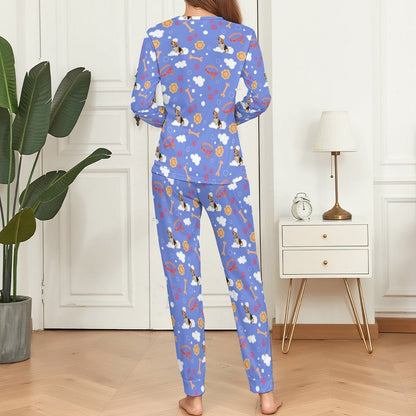 WEPRINTMEWomen Long Sleeve PajamasPersonalized Pet Pajamas Happy Bath Women's Long Sleeve Pajamas