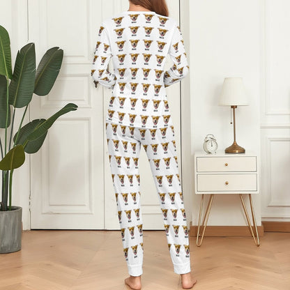 WEPRINTMEWomen Long Sleeve PajamasPersonalized Pet Pajamas Multi Pet Women's Long Sleeve Pajamas