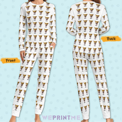 WEPRINTMEWomen Long Sleeve PajamasPersonalized Pet Pajamas Multi Pet Women's Long Sleeve Pajamas