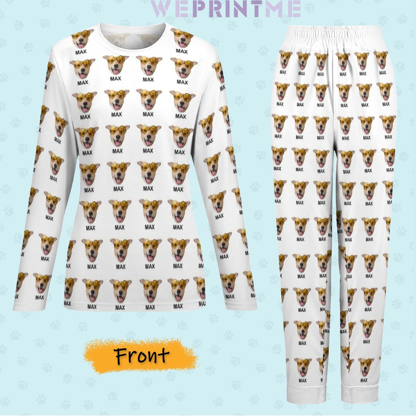 WEPRINTMEWomen Long Sleeve PajamasPersonalized Pet Pajamas Multi Pet Women's Long Sleeve Pajamas