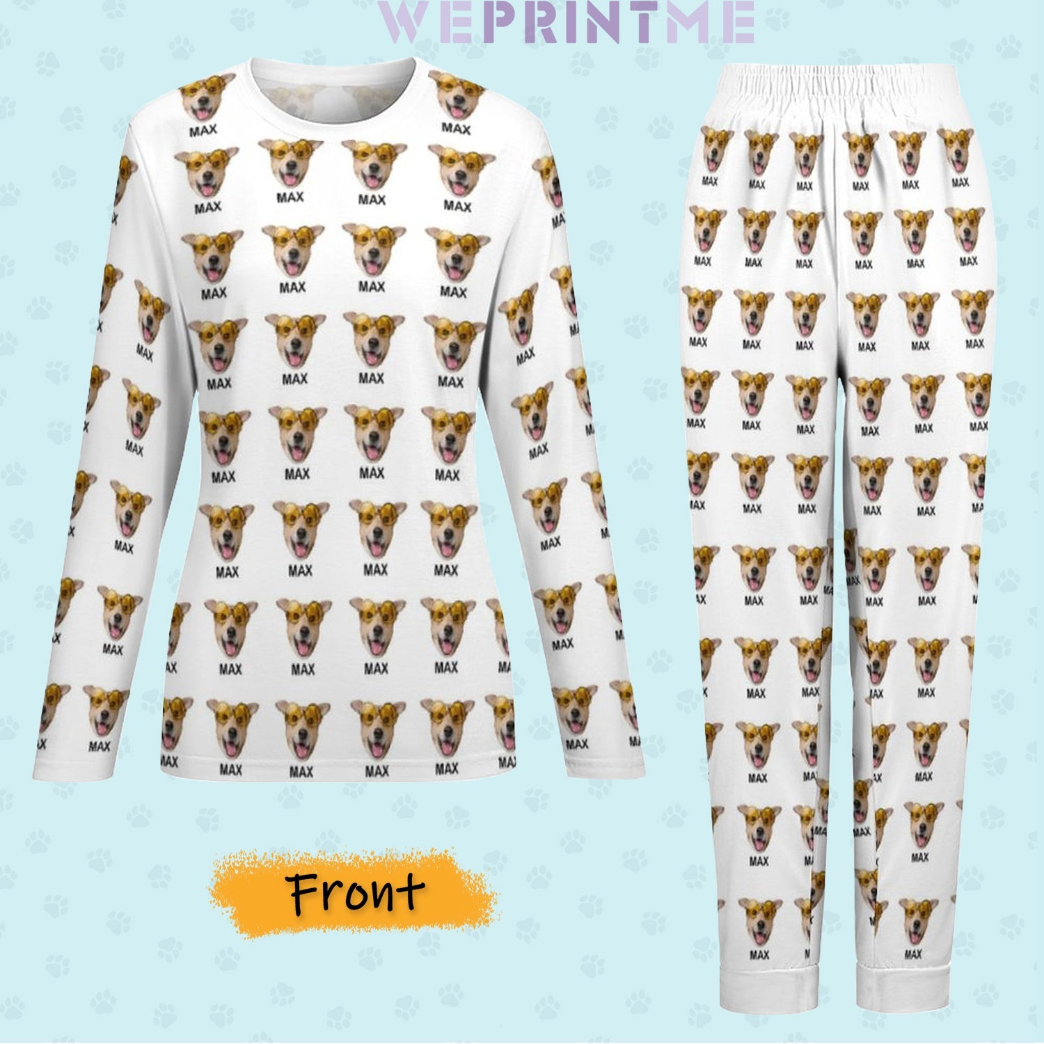 WEPRINTMEWomen Long Sleeve PajamasPersonalized Pet Pajamas Multi Pet Women's Long Sleeve Pajamas