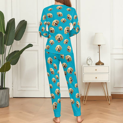 WEPRINTMEWomen Long Sleeve PajamasPersonalized Pet Pajamas Pet Everywhere Women's Long Sleeve Pajamas