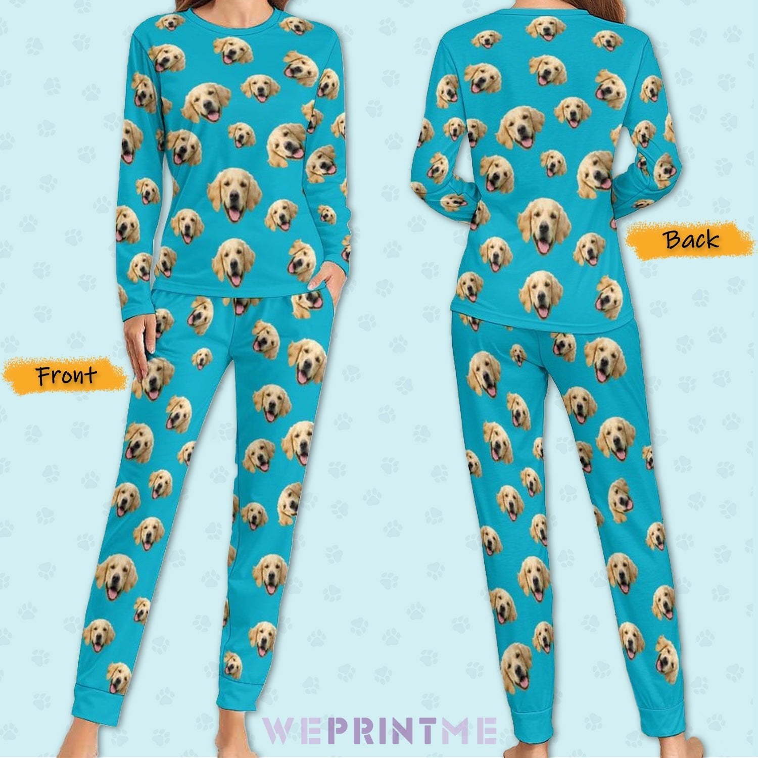 WEPRINTMEWomen Long Sleeve PajamasPersonalized Pet Pajamas Pet Everywhere Women's Long Sleeve Pajamas