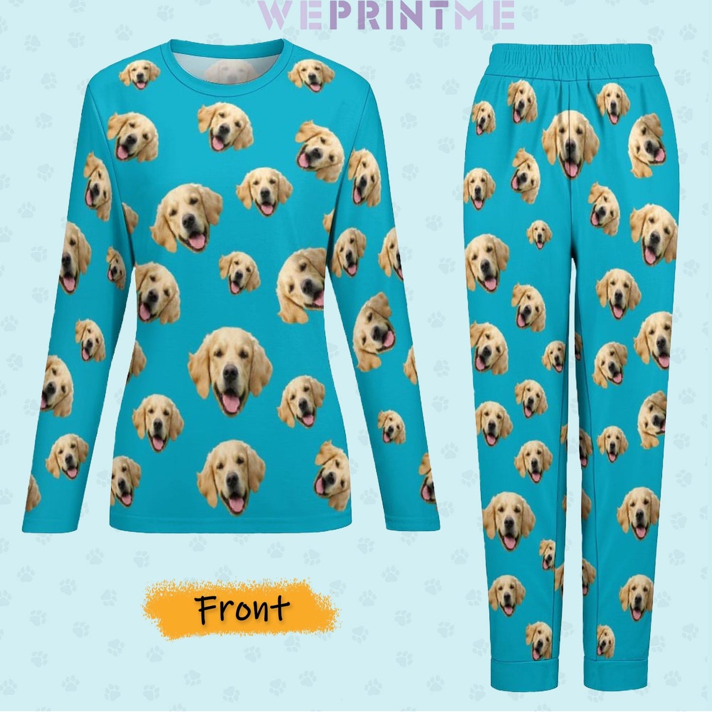 WEPRINTMEWomen Long Sleeve PajamasPersonalized Pet Pajamas Pet Everywhere Women's Long Sleeve Pajamas