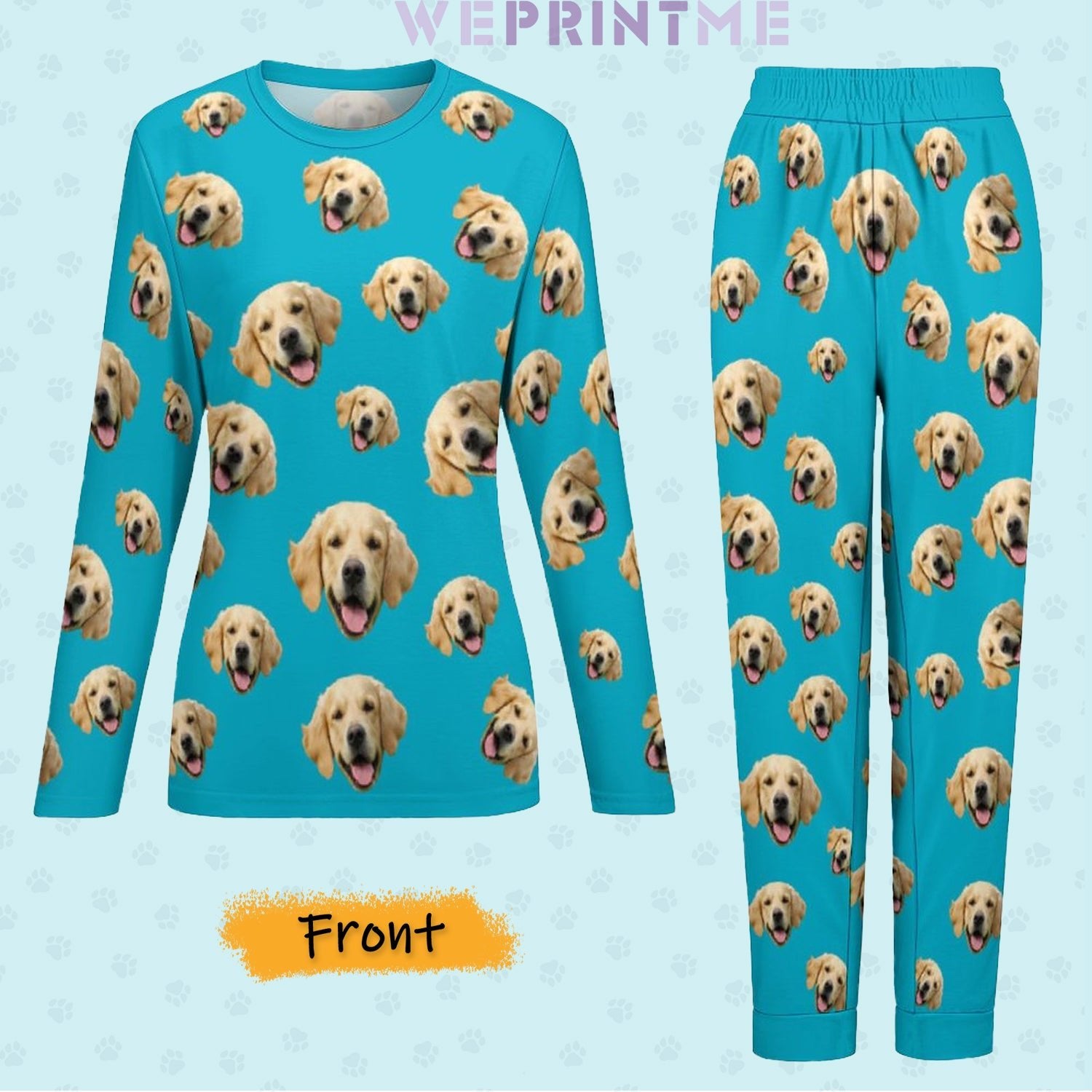 WEPRINTMEWomen Long Sleeve PajamasPersonalized Pet Pajamas Pet Everywhere Women's Long Sleeve Pajamas