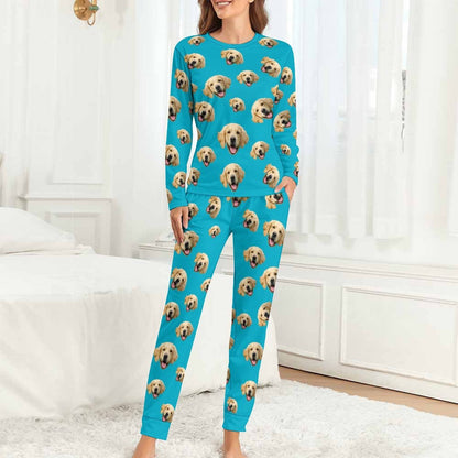 WEPRINTMEWomen Long Sleeve PajamasPersonalized Pet Pajamas Pet Everywhere Women's Long Sleeve Pajamas