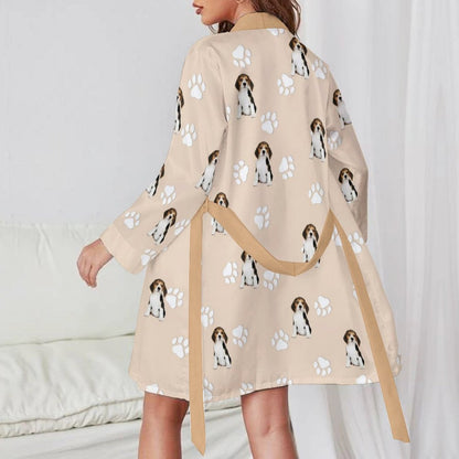 WEPRINTMEWomen RobeCustom Pet Face Women's Long Sleeve Robe