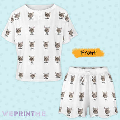 WEPRINTMEWomen Short Sleeve PajamasPersonalized Pet Pajamas Multi Pet Women's Short Sleeve Pajama Set