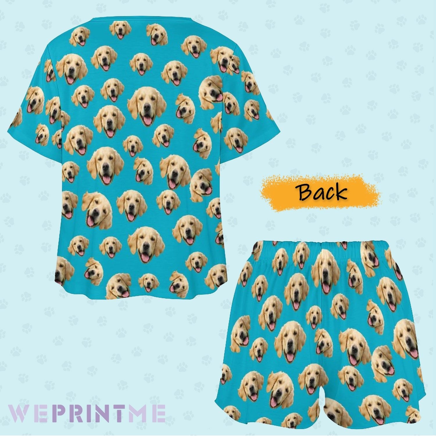 WEPRINTMEWomen Short Sleeve PajamasPersonalized Pet Pajamas Pets Everywhere Women's Short Sleeve Pajama Set