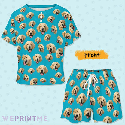 WEPRINTMEWomen Short Sleeve PajamasPersonalized Pet Pajamas Pets Everywhere Women's Short Sleeve Pajama Set