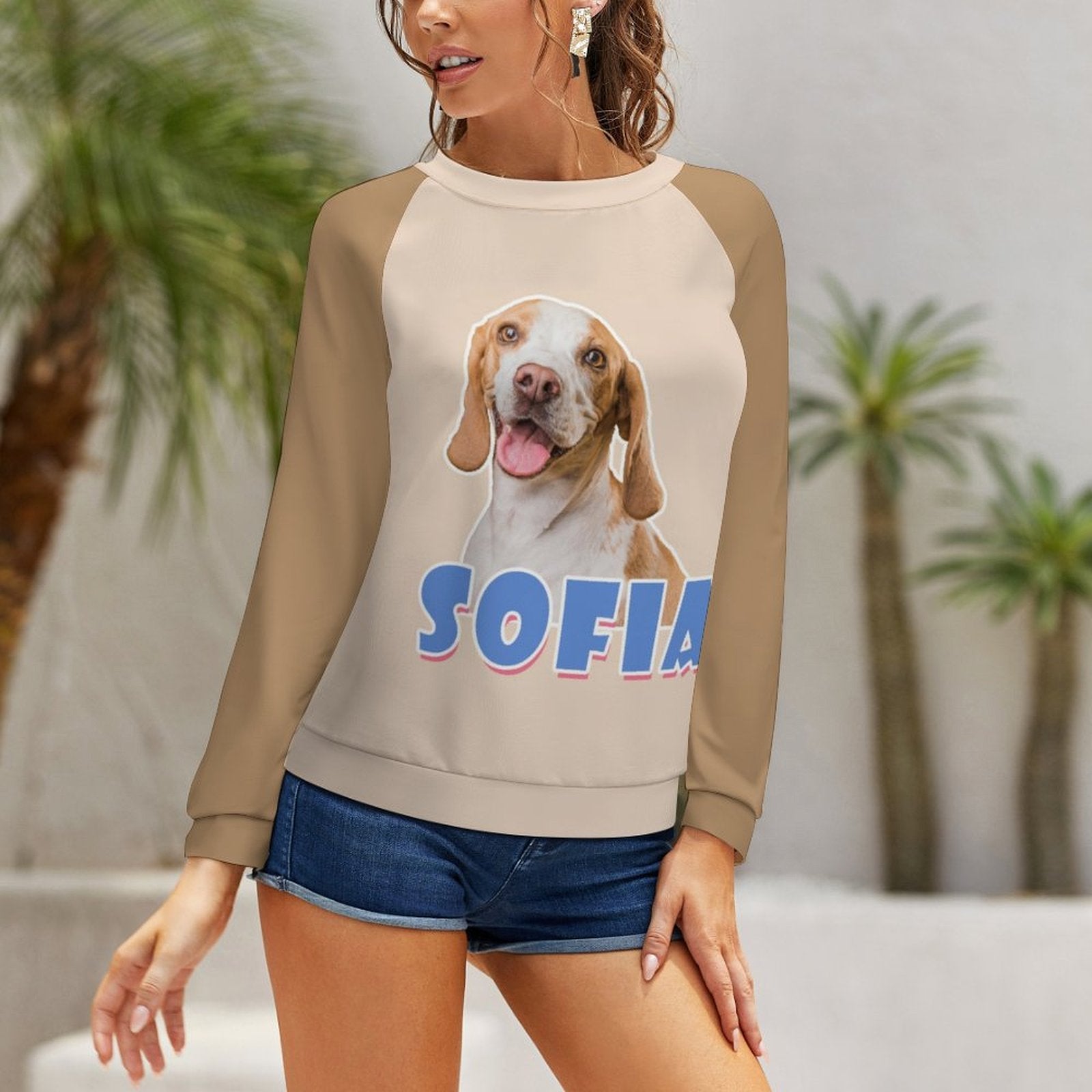WEPRINTMEWomen's SweatshirtCustom Pet Face and Name Women's Sweatshirt