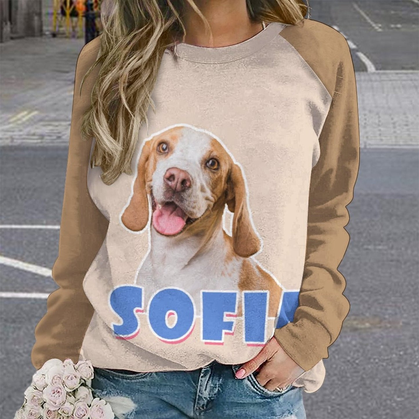 WEPRINTMEWomen's SweatshirtCustom Pet Face and Name Women's Sweatshirt
