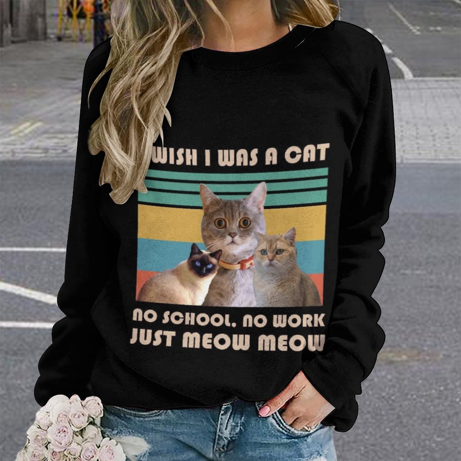 WEPRINTMEWomen's SweatshirtCustom Pet Wish Be a Cat Women's Sweatshirt