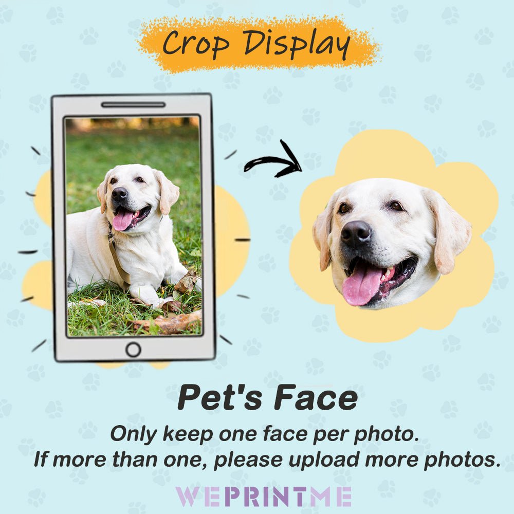 Illustrated example of a pet photo and its head crop
